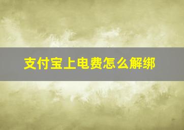 支付宝上电费怎么解绑