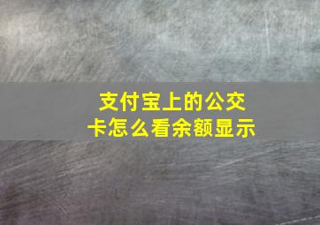 支付宝上的公交卡怎么看余额显示