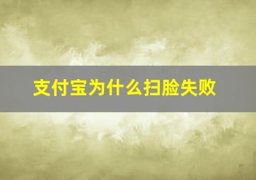 支付宝为什么扫脸失败