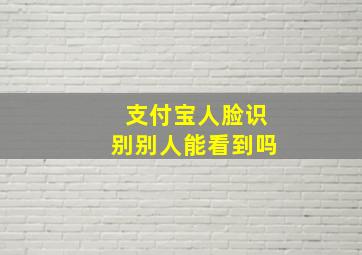 支付宝人脸识别别人能看到吗