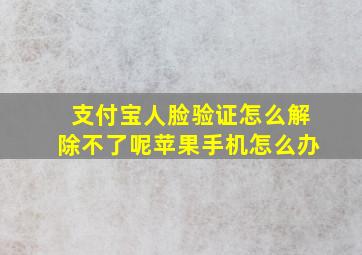 支付宝人脸验证怎么解除不了呢苹果手机怎么办