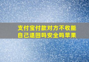 支付宝付款对方不收能自己退回吗安全吗苹果