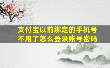 支付宝以前绑定的手机号不用了怎么登录账号密码