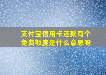 支付宝信用卡还款有个免费额度是什么意思呀