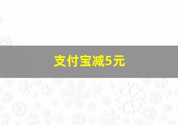 支付宝减5元