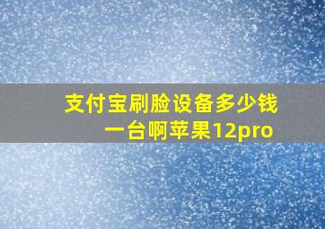 支付宝刷脸设备多少钱一台啊苹果12pro