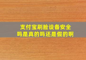 支付宝刷脸设备安全吗是真的吗还是假的啊