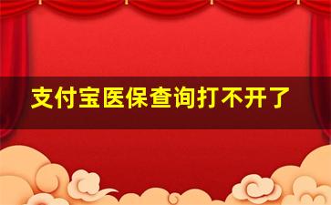 支付宝医保查询打不开了