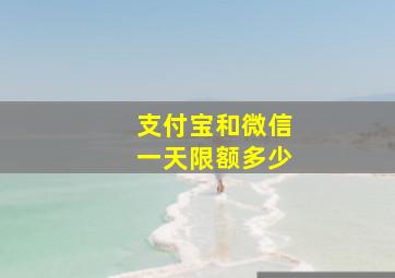 支付宝和微信一天限额多少