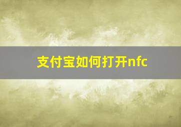 支付宝如何打开nfc