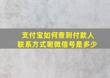 支付宝如何查到付款人联系方式呢微信号是多少