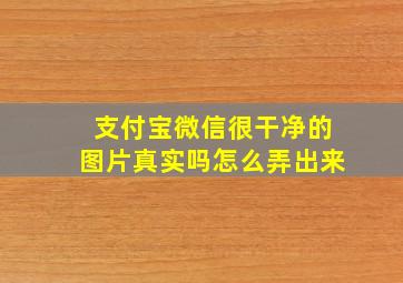 支付宝微信很干净的图片真实吗怎么弄出来