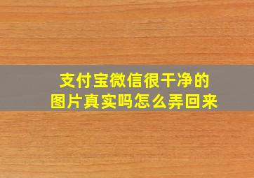 支付宝微信很干净的图片真实吗怎么弄回来