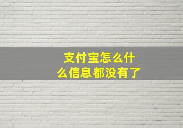 支付宝怎么什么信息都没有了