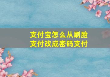 支付宝怎么从刷脸支付改成密码支付