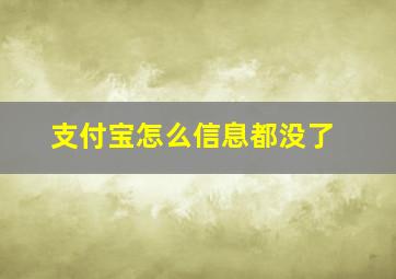 支付宝怎么信息都没了