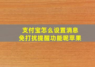 支付宝怎么设置消息免打扰提醒功能呢苹果