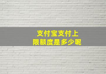 支付宝支付上限额度是多少呢