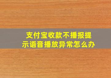 支付宝收款不播报提示语音播放异常怎么办