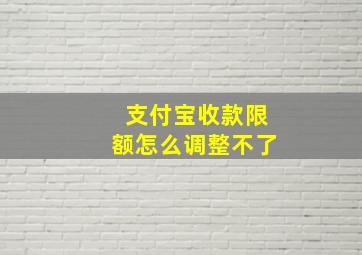 支付宝收款限额怎么调整不了