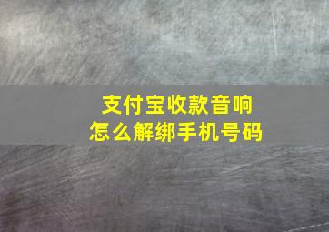 支付宝收款音响怎么解绑手机号码