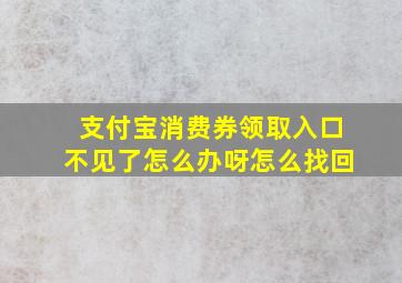 支付宝消费券领取入口不见了怎么办呀怎么找回