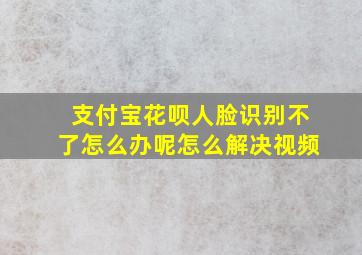 支付宝花呗人脸识别不了怎么办呢怎么解决视频