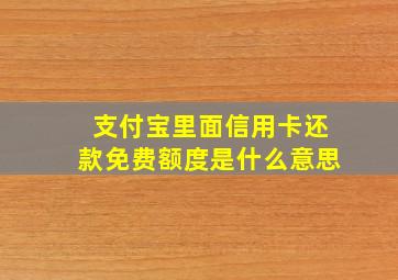 支付宝里面信用卡还款免费额度是什么意思