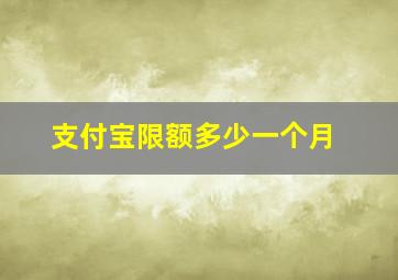 支付宝限额多少一个月