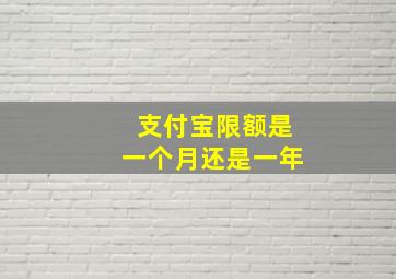 支付宝限额是一个月还是一年