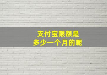 支付宝限额是多少一个月的呢