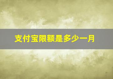 支付宝限额是多少一月