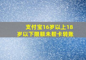 支付宝16岁以上18岁以下限额未帮卡转账