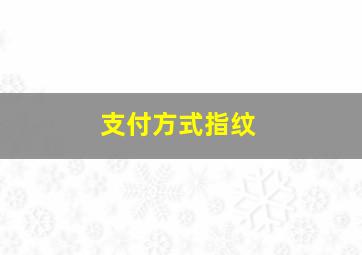 支付方式指纹