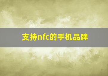 支持nfc的手机品牌