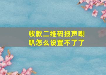 收款二维码报声喇叭怎么设置不了了