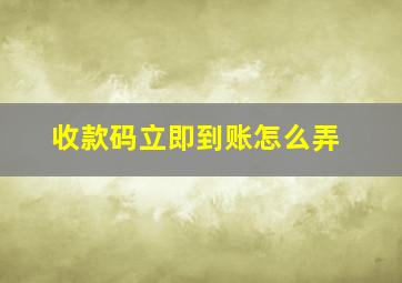 收款码立即到账怎么弄