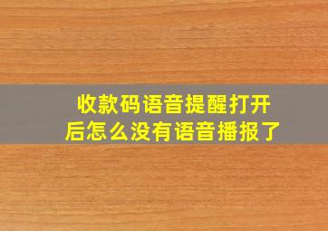 收款码语音提醒打开后怎么没有语音播报了