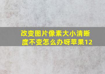 改变图片像素大小清晰度不变怎么办呀苹果12