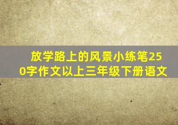 放学路上的风景小练笔250字作文以上三年级下册语文