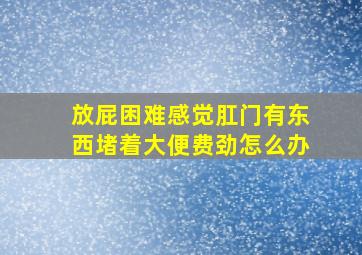 放屁困难感觉肛门有东西堵着大便费劲怎么办