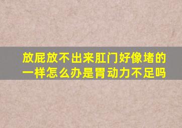 放屁放不出来肛门好像堵的一样怎么办是胃动力不足吗