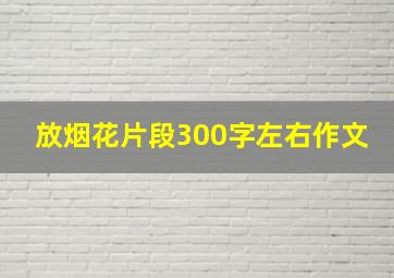 放烟花片段300字左右作文