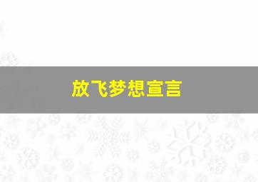 放飞梦想宣言