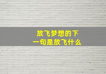 放飞梦想的下一句是放飞什么