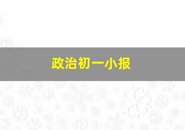 政治初一小报