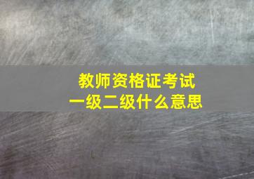 教师资格证考试一级二级什么意思