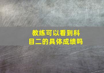 教练可以看到科目二的具体成绩吗