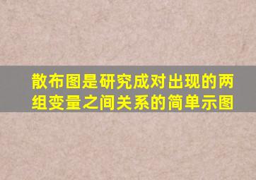 散布图是研究成对出现的两组变量之间关系的简单示图