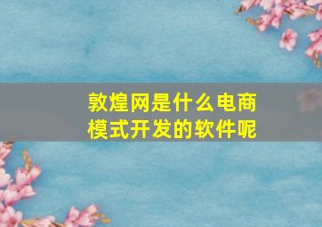 敦煌网是什么电商模式开发的软件呢